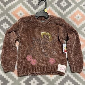 Disney Brown Sweater with Gold and Pink Accents